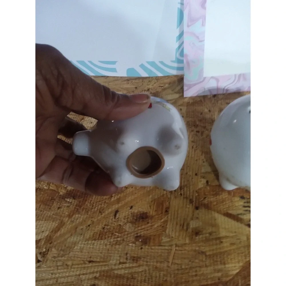 Pair of Piggy Banks (Matching Set — Love Heart Eyes)